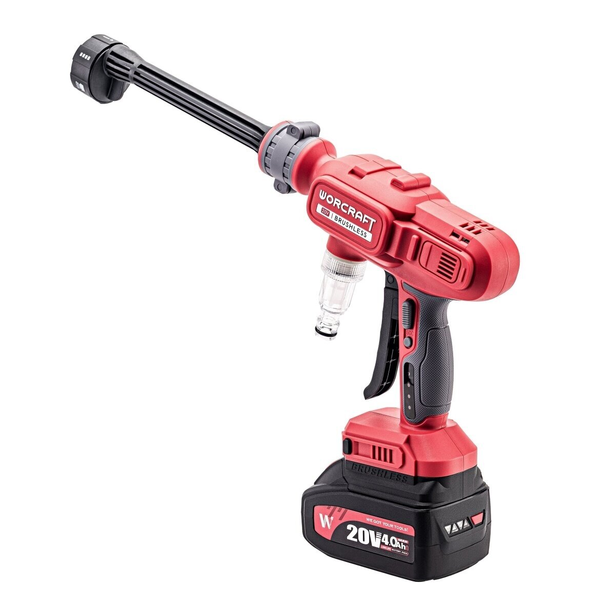 Akum. aukšto slėgio plovimo pistoletas WORCRAFT 20V LI-ION (Be akumuliatoriaus ir įkroviklio) 3 Akum. aukšto slėgio plovimo pistoletas WORCRAFT 20V LI-ION (Be akumuliatoriaus ir įkroviklio) 3